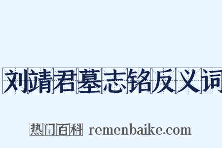 刘靖君墓志铭反义词是什么意思的图片